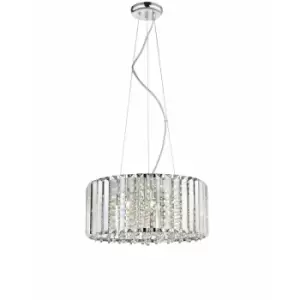 Image of Impex Diore 6 Light Crystal Celling Chrome