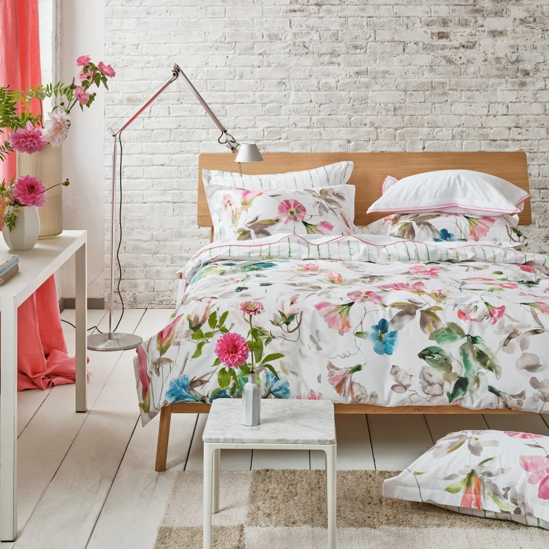 Image of Designers Guild Japanese Magnolia Duvet Cover Bedding Set Fuchsia