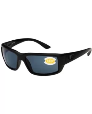 Image of Costa Del Mar Fantail Black Wraparound Plastic Unisex Sunglasses TF 01 OGP TF 01 OGP