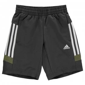 Image of adidas Tri-Coloured Shorts Junior Boys - DGrey/Wht/Khaki