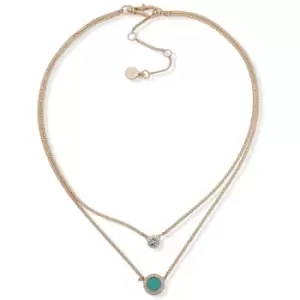 Image of Ladies DKNY Jewellery Base metal NK 16" DBL ROW INLAY