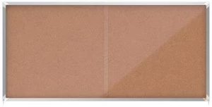 Image of Nobo Premium Plus Cork Lockable Notice Board 27xA4