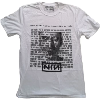 Image of Nine Inch Nails - Head Like A Hole Unisex Medium T-Shirt - White