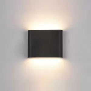 Image of Italux Romano - Modern LED Outdoor Wall Lamp Black, Warm White 3000K 360lm, IP44