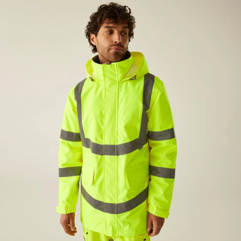 Image of Regatta Hi-Vis Pro Dover Parka Yellow male M