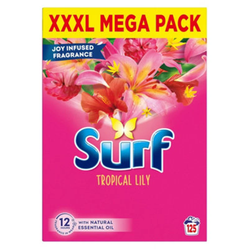 Image of Surf Xxxl Mega Pack Tropical Lily Laundry Washing Powder Xxxl Mega Pack 6.25Kg 125 Washes 64900732