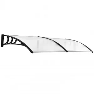 Image of Outsunny 80 L x 195 W x 23 H cm Clear Polycarbonate Curved Awning White