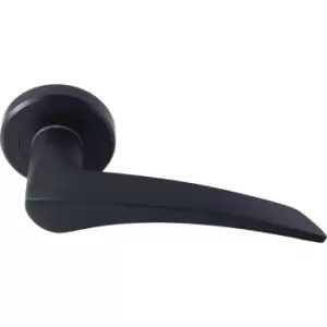 Image of Serozzetta Olivier Lever on Rose Door Handles Matt (Pair) in Black