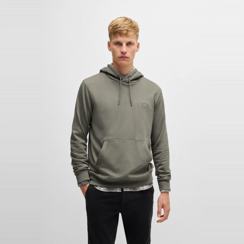 Image of Boss Mens Wetalk Hoodie, Premium Comfort and Style Open Grey male M