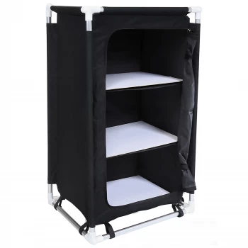 Image of Charles Bentley Folding Camping Storage Cupboard Black Frame: Aluminium, Top: MDF, Storage unit & carry b