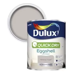 Image of Dulux Quick Dry Perfectly Taupe Eggshell Low Sheen Paint 750ml