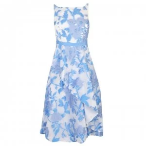 Image of Adrianna Papell Organza Floral Dress - SKY Blue MULTI