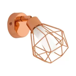 Image of Wall 1 Spot Light Copper Steel Shade White Satin Glass Bulb G9 1x3W Included