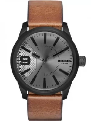 Image of Diesel Mens Rasp Light Brown Leather Strap Watch DZ1764