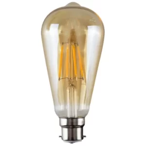 Image of 3 x 4W BC B22 Warm White LED Filament Pear Shaped Bulbs
