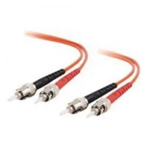 Image of C2G 5m ST/ST LSZH Duplex 62.5/125 Multimode Fibre Patch Cable - Orange