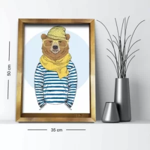 Image of 3550AHS-030 Multicolor Decorative Framed MDF Painting