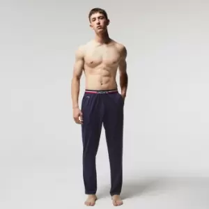 Image of Lacoste Jersey Pyjama Lounge Pant With Three-Tone Waistband Size 4 - M Navy Blue