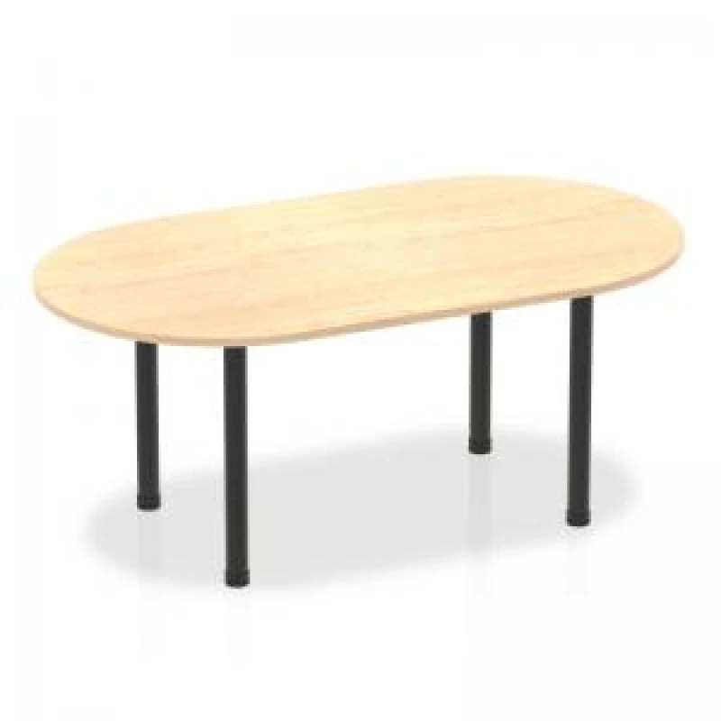 Image of Dynamic Impulse 1800mm Boardroom Table Maple Top Black Post Leg I004178