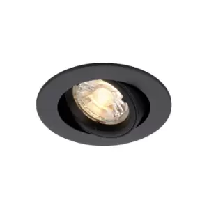 Image of Netlighting Cast Recessed Downlight Round Adjustable Matt Black 80mm Cut-Out Dim