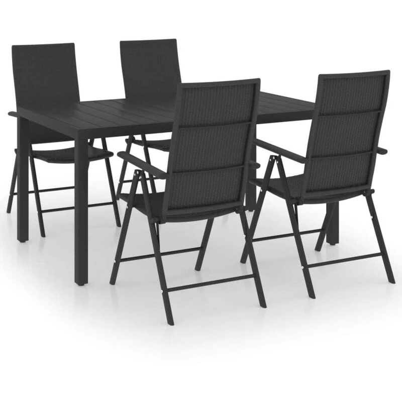 Image of VIDAXL 5 Piece Garden Dining Set Black Vidaxl 8720286228265