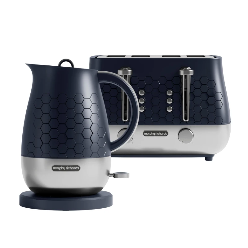 Image of Morphy Richards Cassini Outer Space Kettle and Toaster Set in Dark Navy Size: 1500ml Dark Navy 1500ml Unisex 5056765430557