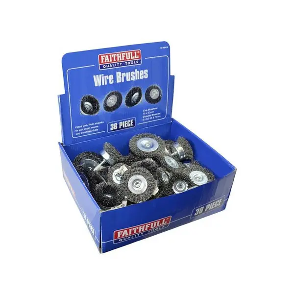 Image of Faithfull 36 Piece Assorted Wire Brush Set FAIWBA36