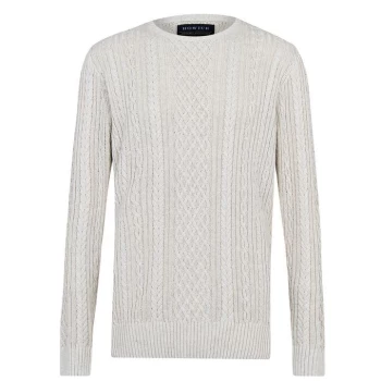Image of Howick Crosby Cable Knit Sweater - Cloud