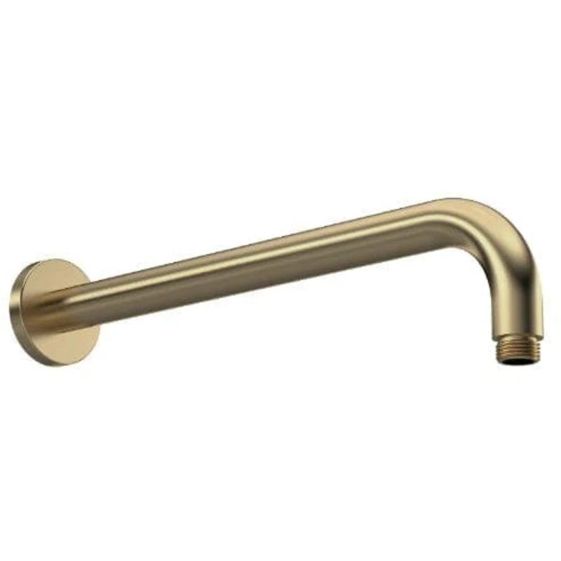 Image of NUIE Nuie - Arvan Round Wall Mounted Shower Arm 335mm Length - Brushed Brass ARM801
