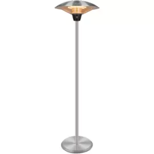 Image of electriQ Mushroom Style Electric Infrared Patio Heater - 2.1kW with 3 Heat Settings in Silver