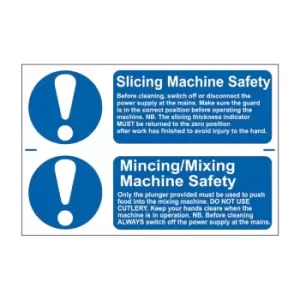 Image of Slicing Machine Safety/Mincing/Mixing Machine Safety - PVC (300 x 200mm)