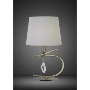 Image of Diyas - Mara Table Lamp 1 Bulb E14 Large, Antique Brass with Ivory White Shade