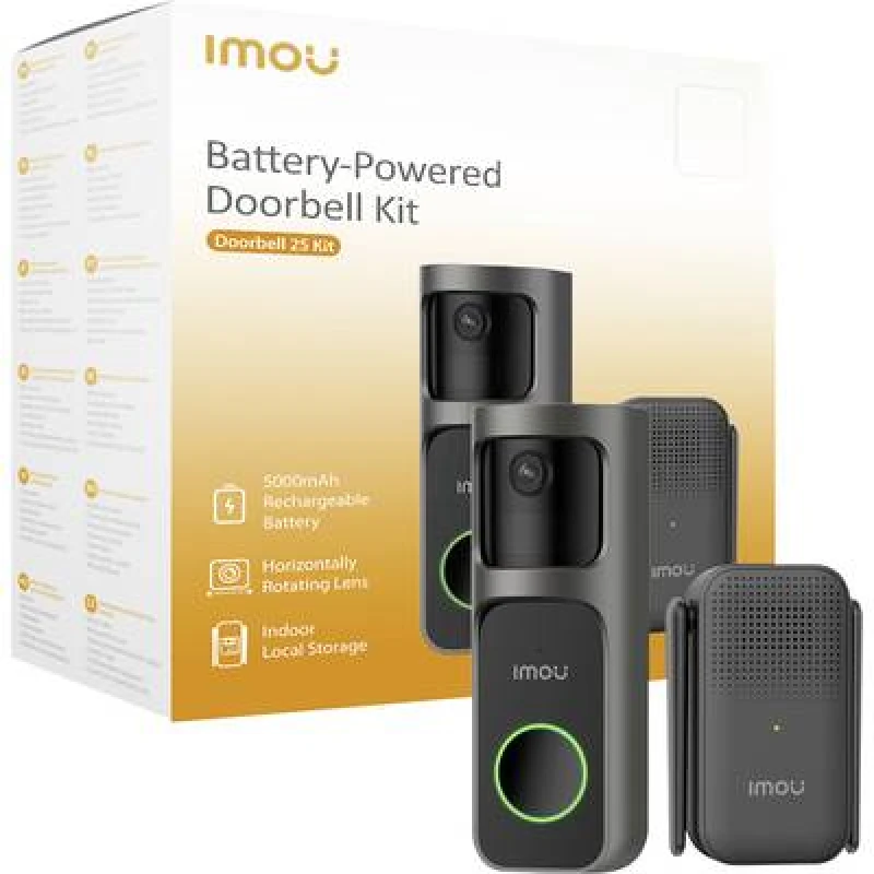 Image of IMOU 2S 2K Quad HD Video Doorbell with Chime - Black 6976391039506