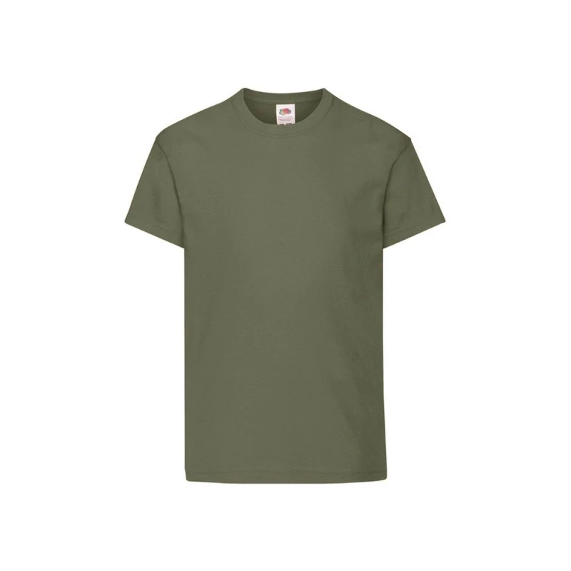 Image of Fruit of the Loom Original T-Shirt in Olive Size: 12-13 Years Olive Unisex 12-13 Years
