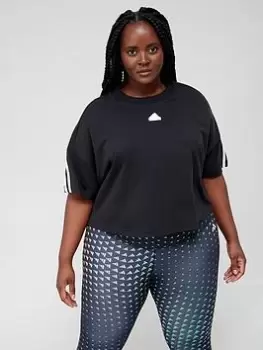 Image of adidas Sportswear Future Icons Sports Short Sleeve T-Shirt (Plus Size) - Black, Size 1X, Women