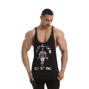 Image of Golds Gym Print Vest Mens - Black