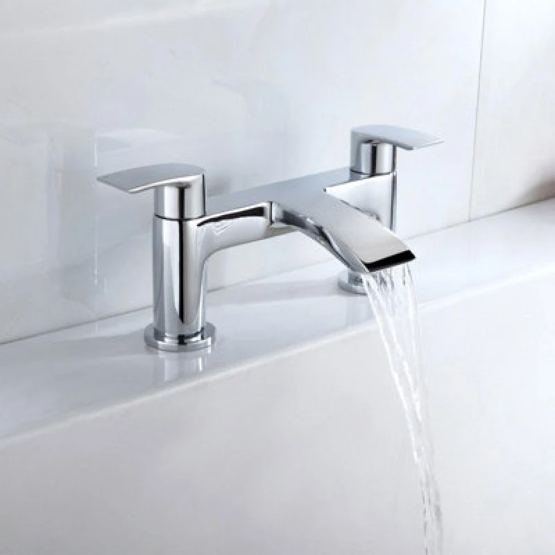 Image of Nes Home Modern Waterfall Design Bath Filler Tap in Silver Silver Unisex