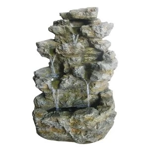 Image of Charles Bentley Garden Stone Effect Water Feature With White LED Lights