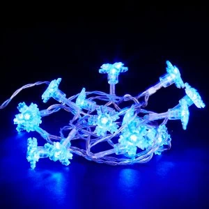 Image of Robert Dyas 15 Battery Operated Snowflake Lights - Ice Blue