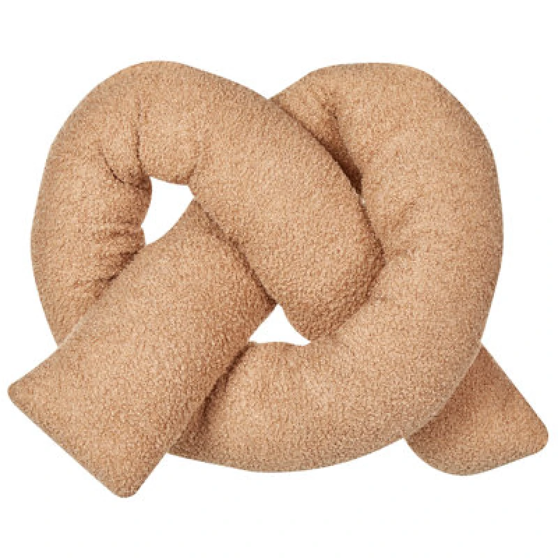 Image of Beliani Throw Cushion Gladiolus Boucle 172 X 14cm Light Brown Solid