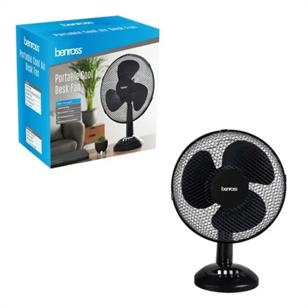 Image of Benross 12" Desk Fan - Black 43929