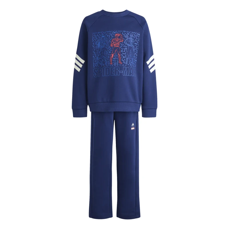 Image of Adidas Kids sweatshirt and trousers set adidas Marvel Spider-Man Bleu Unisex 5/6 years