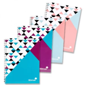 Image of Silvine A5 Twin Wirebound Notebook, Ruled 160 Pages - Assorted Colours