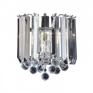 Image of 2 Light Indoor Wall Light Chrome, Clear Acrylic, E14