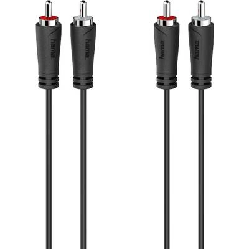 Image of Hama Hama 00205093 RCA Audio/phono Cable [2x RCA plug (phono) - 2x RCA plug (phono)] 5m Black 00205093