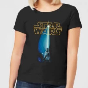 Image of Star Wars Lightsaber Womens T-Shirt - Black - S