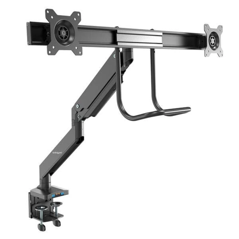 Image of Desk Mount Dual Monitor Arm 2x USB 3.0