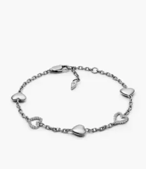Image of Fossil Women Open Heart Stainless Steel Bracelet