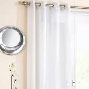 Image of Tyrone Marrakesh Metallic Yarn Voile Eyelet Curtain Panel, White, 54 x 90 Inch