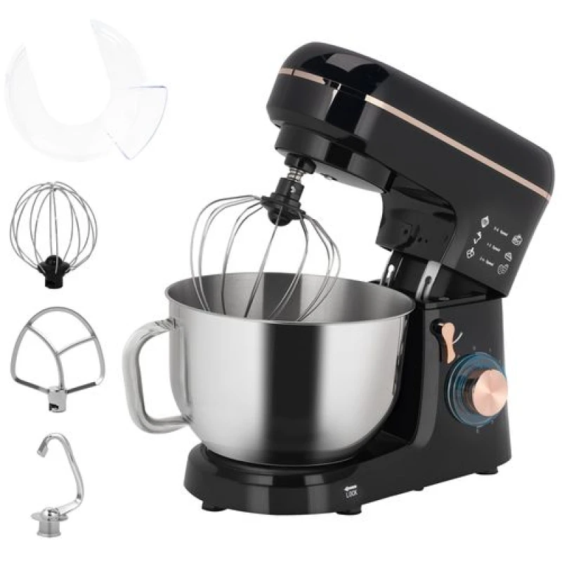 Image of HOMCOM Electric Stand Mixer, 5L Food Mixer with Dough Hook Black